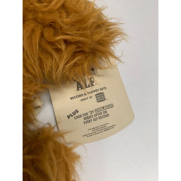Burger King Plush Alf Hand puppet Cooking with Alf Apron With Tags 1988 Vintage - Picture 5 of 5